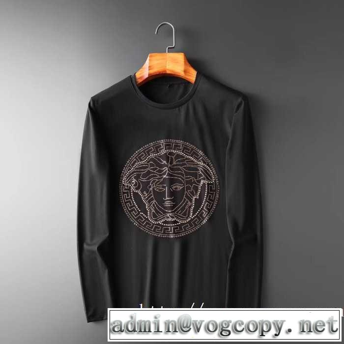 先取り 2019/2020秋冬ファッション 秋こそ楽しめるアイテム ヴェルサーチ VERSACE 長袖Tシャツ 2色可選