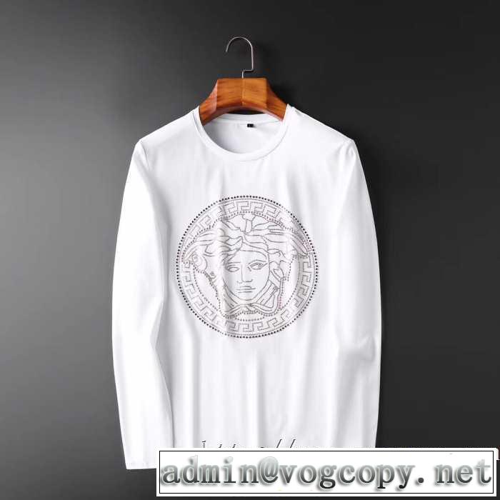 先取り 2019/2020秋冬ファッション 秋こそ楽しめるアイテム ヴェルサーチ VERSACE 長袖Tシャツ 2色可選
