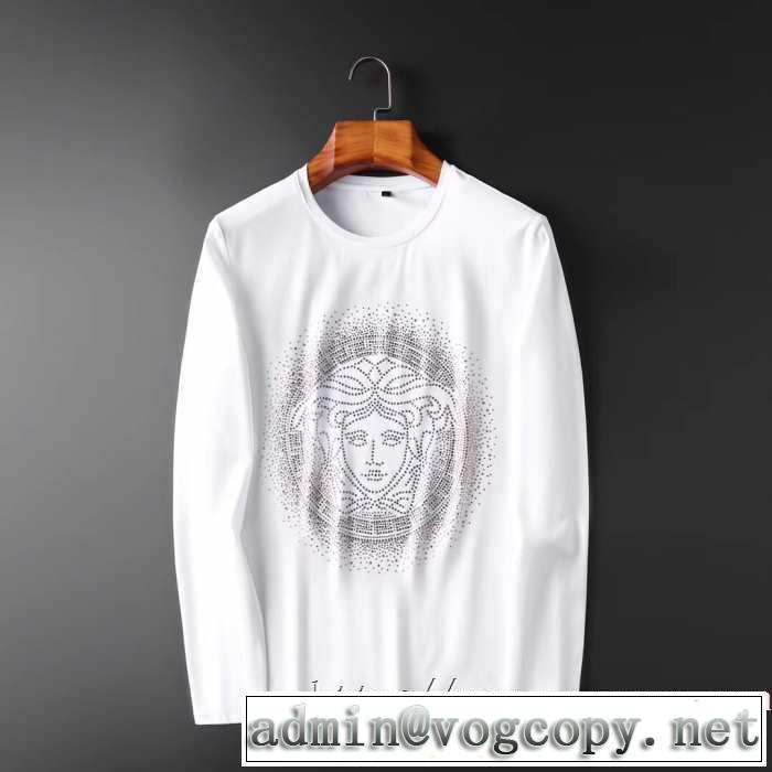 長袖Tシャツ 2色可選 秋ファションのトレンド  2019トレンドカラー秋冬セール ヴェルサーチ VERSACE