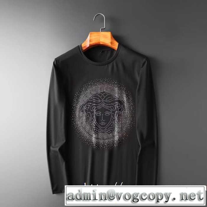 長袖Tシャツ 2色可選 秋ファションのトレンド  2019トレンドカラー秋冬セール ヴェルサーチ VERSACE