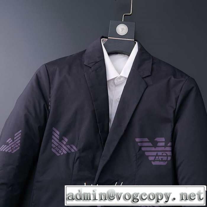 とにかく完璧ブランド新作 アルマーニ ARMANI 秋服コーデ2019年版 ダウンジャケット メンズ 大胆なチェックの人気トレンド