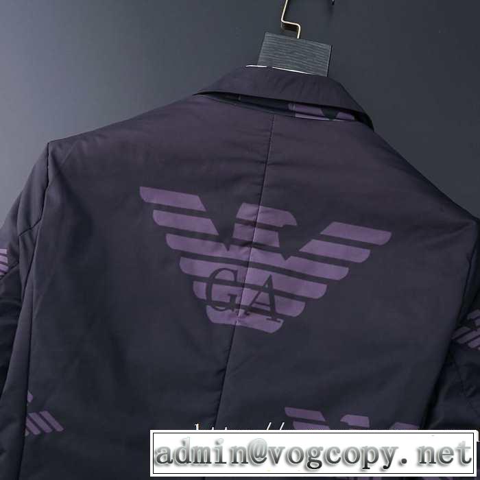 とにかく完璧ブランド新作 アルマーニ ARMANI 秋服コーデ2019年版 ダウンジャケット メンズ 大胆なチェックの人気トレンド