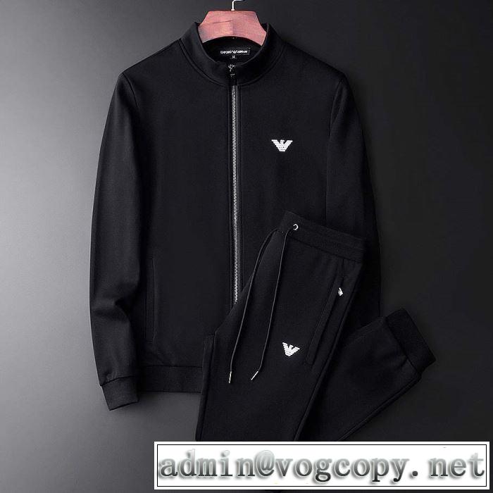 秋服コーデ2019年版 2色可選 アルマーニ ARMANI  大胆なチェックの人気トレンド 上下セット 秋にはやる最新作を先取り