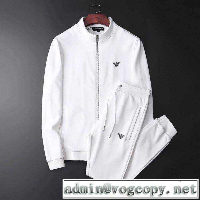 秋服コーデ2019年版 2色可選 アルマーニ ARMANI  大胆なチェックの人気トレンド 上下セット 秋にはやる最新作を先取り