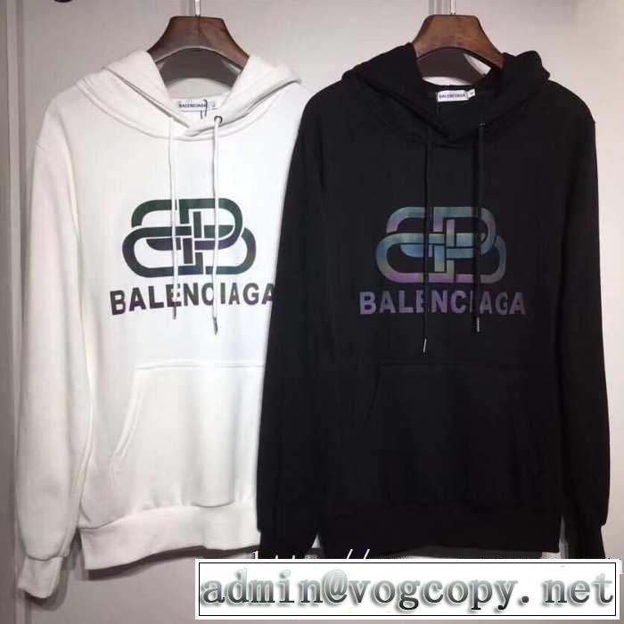 大人かわいい秋冬コーデを楽しみ 2019トレンドファッション新品 バレンシアガ BALENCIAGA パーカー 2色可選