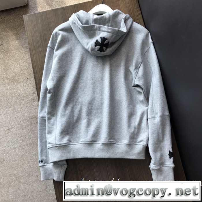 秋冬人気色おすすめCHROME HEARTS ZIP HOOD ジップ パーカー クロムハーツ スウェットシャツ ジャケット エレガント 限定セール