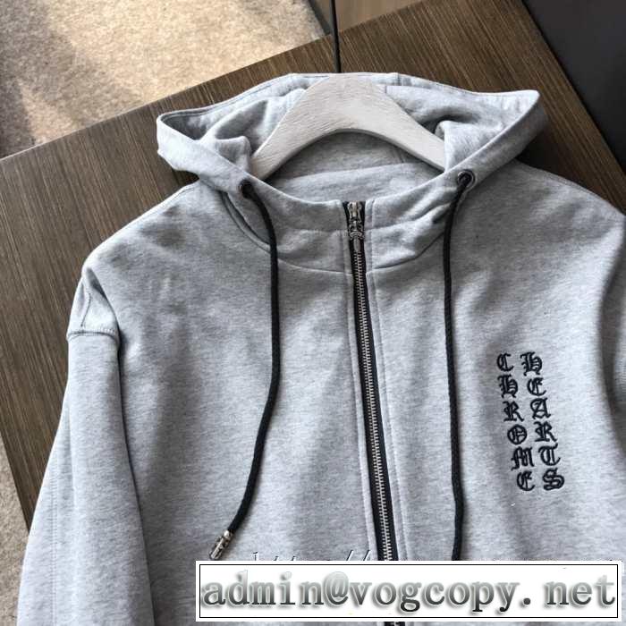 秋冬人気色おすすめCHROME HEARTS ZIP HOOD ジップ パーカー クロムハーツ スウェットシャツ ジャケット エレガント 限定セール