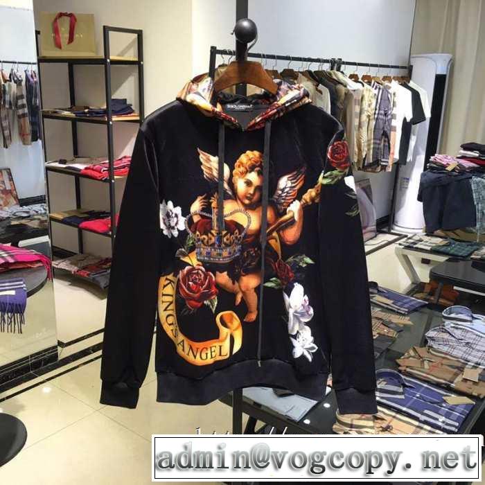 オススメトレンド秋冬コーデDolce&Gabbana KINGプリントドルガバコピー通販スウェットシャツ華やかな印象好評品