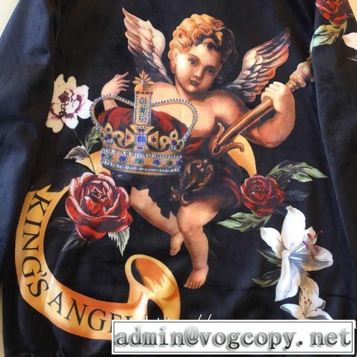 オススメトレンド秋冬コーデDolce&Gabbana KINGプリントドルガバコピー通販スウェットシャツ華やかな印象好評品