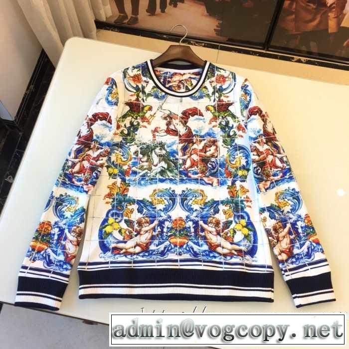 新作おすすめ今季限定Dolce&Gabbanaコットンスウェットシャツ TROPICAL KINGプリントロゴ パーカー 人気ランキングブランド