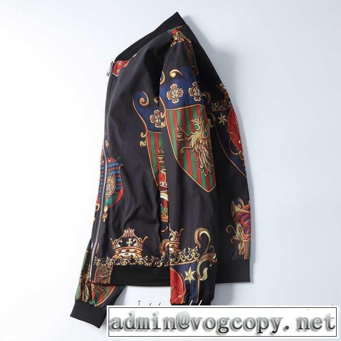 秋冬の最旬ドルガバメンズブルゾン シルク ヘラルドリープリントDolce&Gabbana コピー通販ジャケットエレガント限定商品