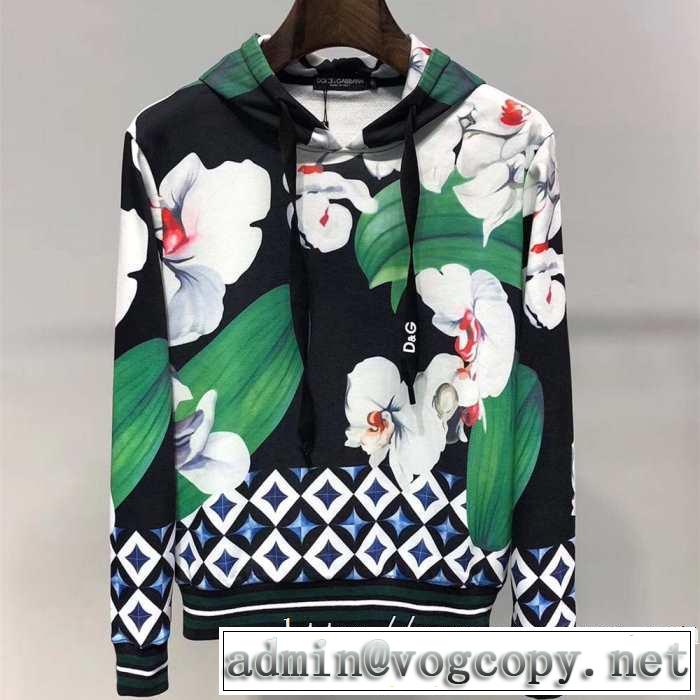 ドルガバスウェットシャツ コットン プリント秋冬新作 Dolce&Gabbanaコピーエレガントパーカー2019/20限定価格G9OJ8THH7XMHNIH1
