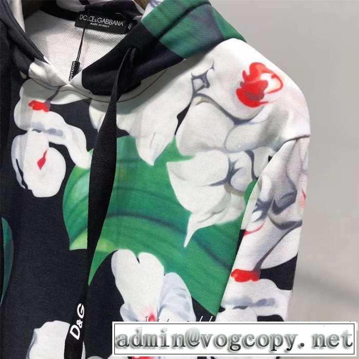 ドルガバスウェットシャツ コットン プリント秋冬新作 Dolce&Gabbanaコピーエレガントパーカー2019/20限定価格G9OJ8THH7XMHNIH1