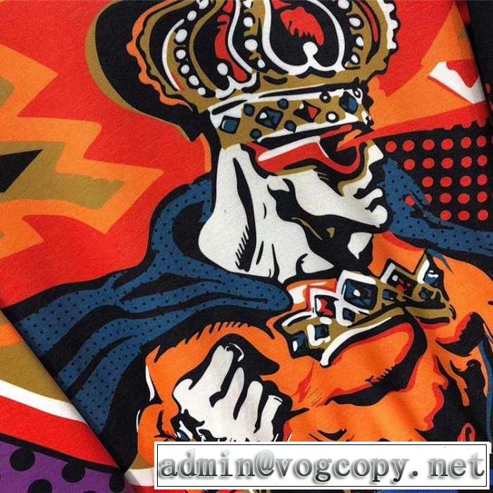 30代男性にスウェットシャツコーデDolce&Gabbana コットン スーパーヒーローKINGプリントパーカーエレガント秋冬定番新作