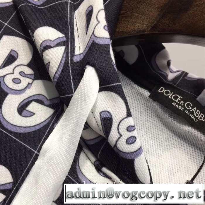 秋冬限定新作コットン D&GオールオーバープリントスウェットシャツおすすめDolce&Gabbana パーカーG9OF9TFS737HNW07