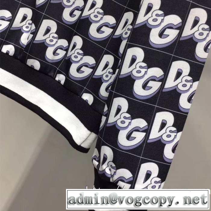 秋冬限定新作コットン D&GオールオーバープリントスウェットシャツおすすめDolce&Gabbana パーカーG9OF9TFS737HNW07