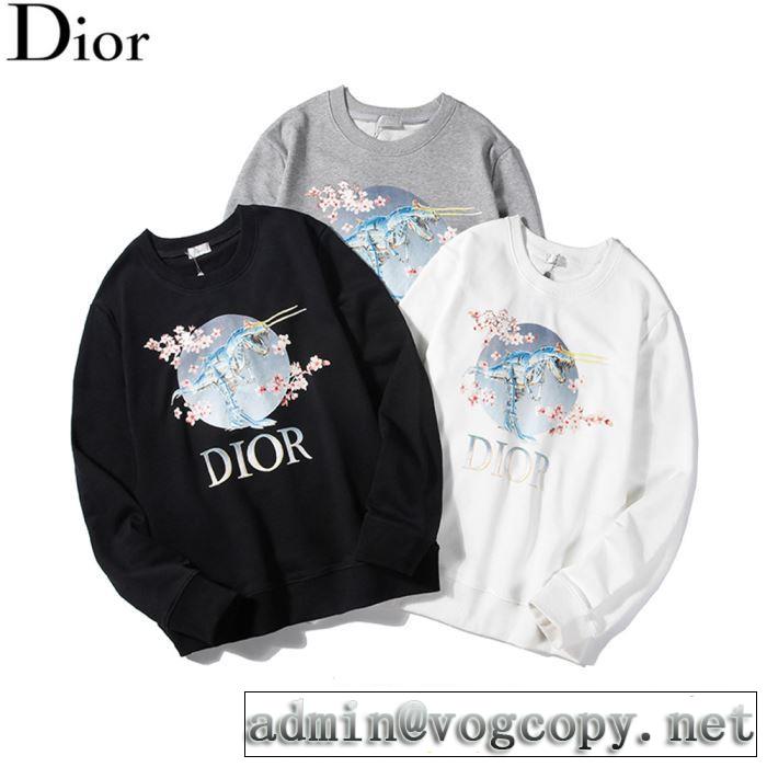 人気ブランドの秋冬新色 ディオール 着心地もなめらかで快適 DIOR 3色可選  プルオーバーパーカー 2019トレンドカラー秋冬セール 