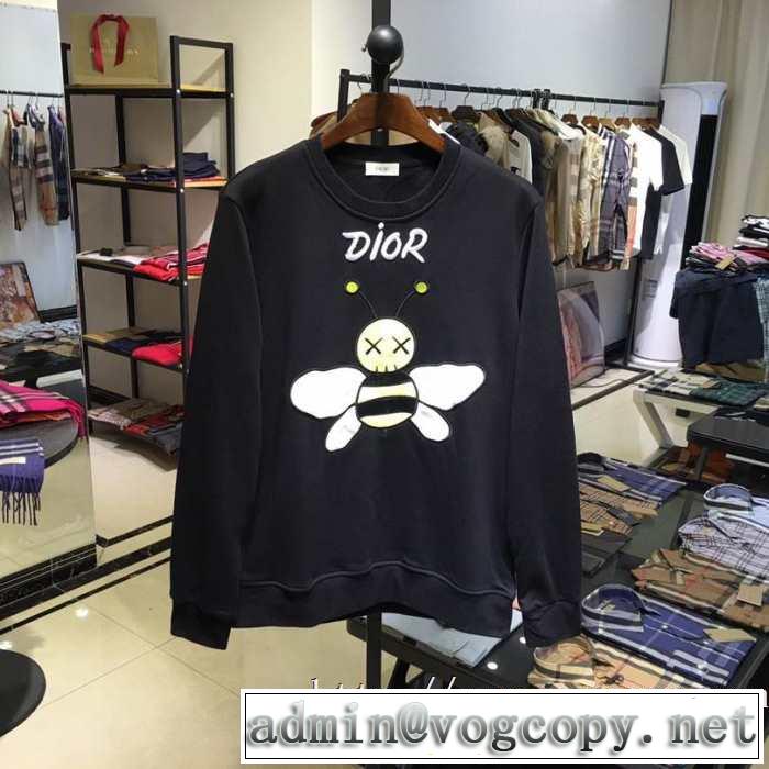 Dior X KAWS BEE Allover フーディおすすめディオール コピー スウェットシャツコットンウェアレディースファション新作パーカー