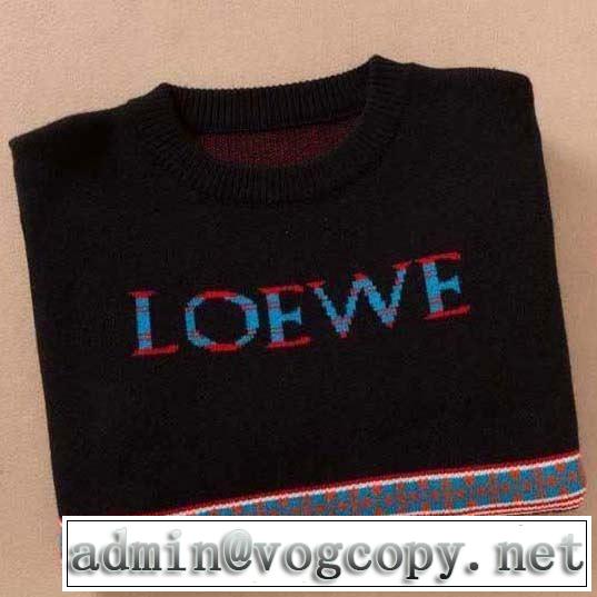 芸能人愛用LOEWE Eln Stripe Sweater 新作 ロエベ ニットウェア メンズ 大きサイズ 軽い着心地 人気色 伸縮性2019年のトレンド