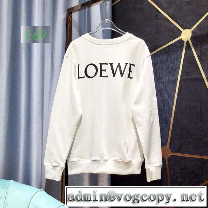 今年の秋冬のオススメのトレンドLOEWE ロエベ メンズ 服 エレガント オシャレ ホワイト スウェットシャツ ユニセックス 上品