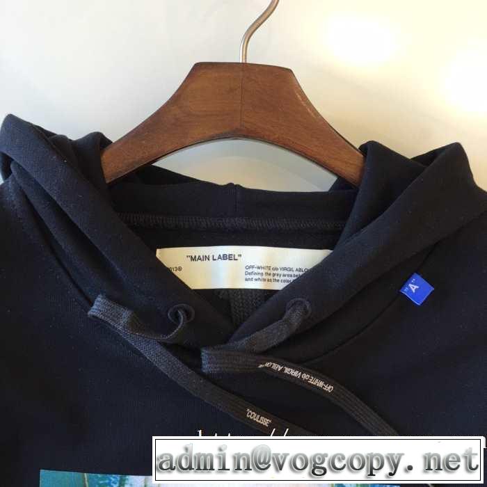 男女兼用パーカーおすすめオフホワイトコピーOFF WHITE DIAG WATERFALL OVER HOODIEスウェットシャツホワイト2019AW新作