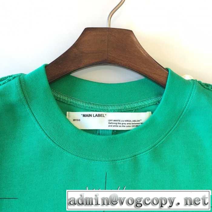OFF WHITE パーカーパブリック テレビジョン スウェットシャツ おすすめ 長袖Tシャツ オフホワイト激安着こなし秋冬定番商品