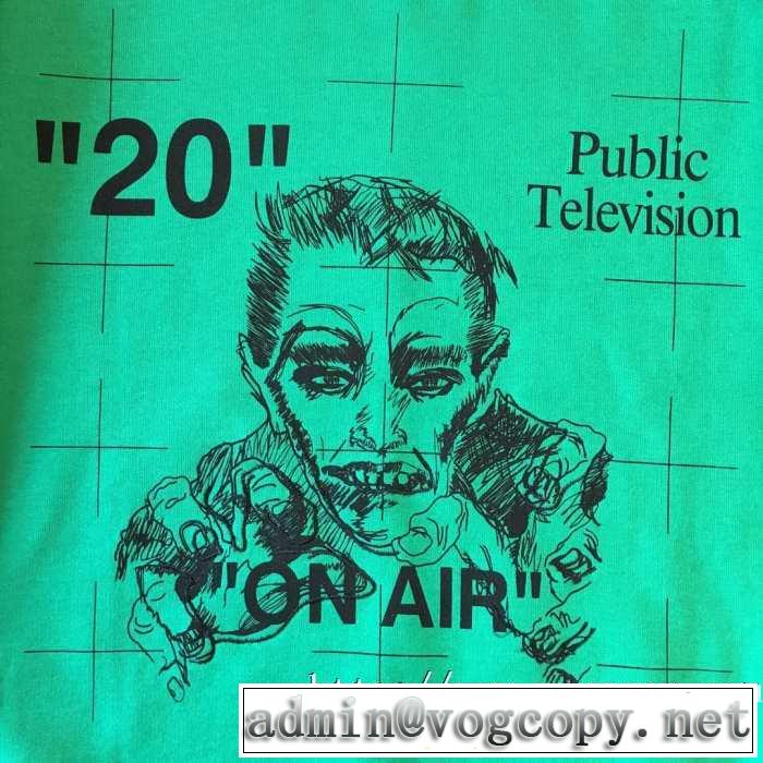 OFF WHITE パーカーパブリック テレビジョン スウェットシャツ おすすめ 長袖Tシャツ オフホワイト激安着こなし秋冬定番商品