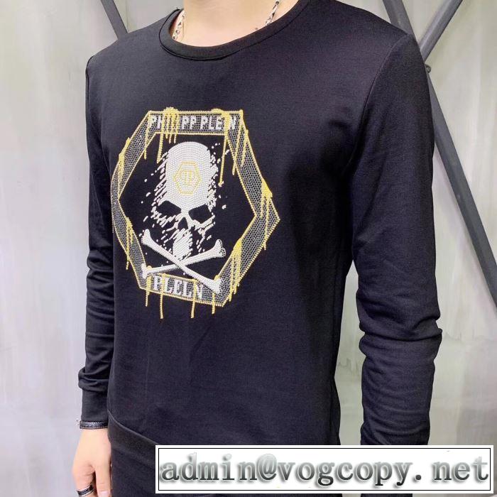 軽い着心地2019秋冬PHILIPP PLEIN  'caution plein' パーカー フィリッププレイン コピー激安トップス オシャレ スワロ 伸縮性抜群
