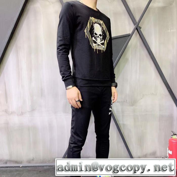 軽い着心地2019秋冬PHILIPP PLEIN  'caution plein' パーカー フィリッププレイン コピー激安トップス オシャレ スワロ 伸縮性抜群