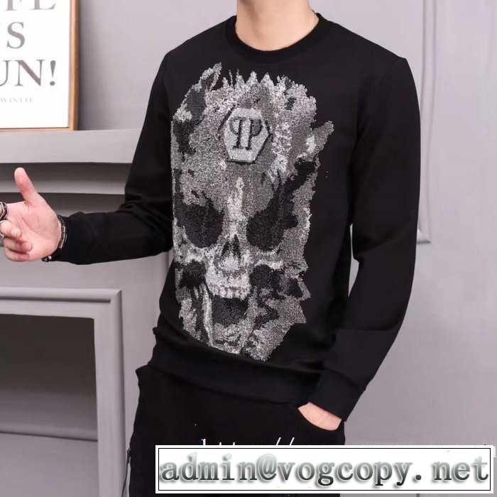 2019トレンドカラー秋冬セール 着心地もなめらかで快適 フィリッププレイン PHILIPP PLEIN  プルオーバーパーカー