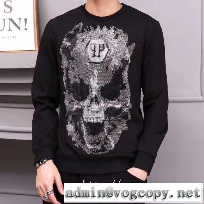 2019トレンドカラー秋冬セール 着心地もなめらかで快適 フィリッププレイン PHILIPP PLEIN  プルオーバーパーカー