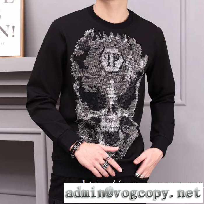 2019トレンドカラー秋冬セール 着心地もなめらかで快適 フィリッププレイン PHILIPP PLEIN  プルオーバーパーカー