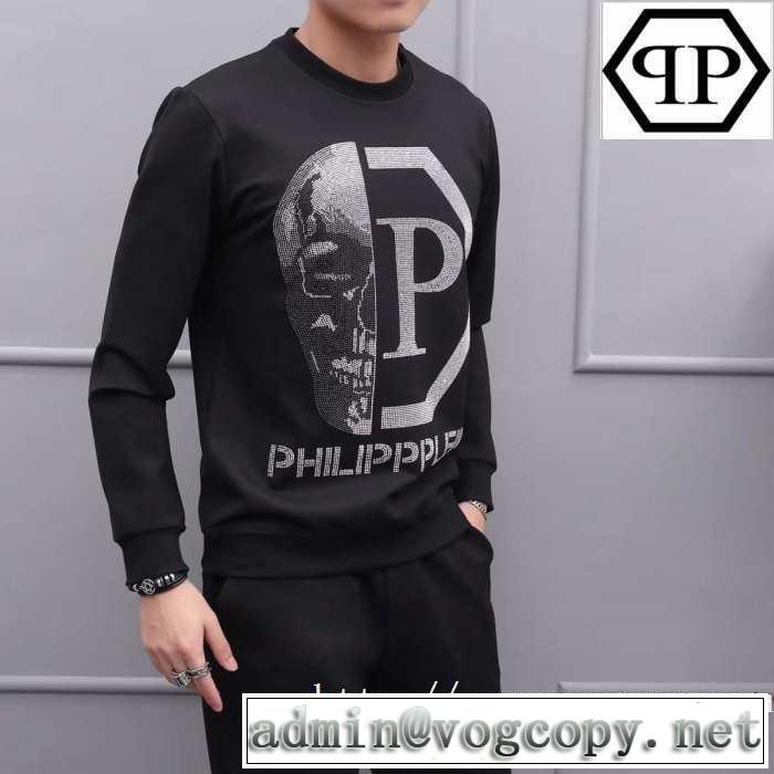 活躍するトレンドアイテム フィリッププレイン PHILIPP PLEIN  プルオーバーパーカー 2019年秋冬に欠かせない