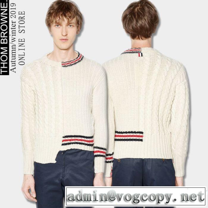 ニットウェア今っぽく新作アイテム 3色可選 トムブラウン2019春夏も引き続き人気セール THOM BROWNE