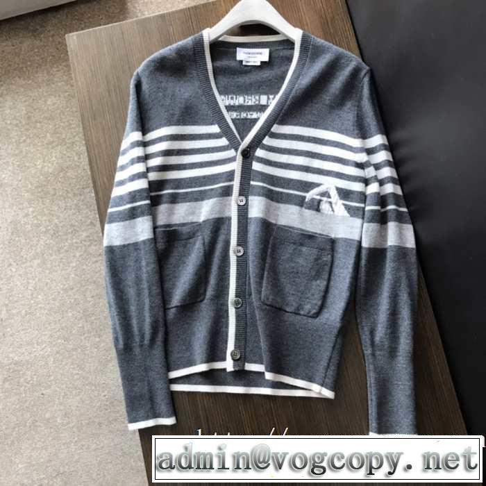 絶妙にマッチした大人向けトムブラウン メンズ ニットTHOM BROWNE 激安コピーニットセーター2019 AWコレクション人気