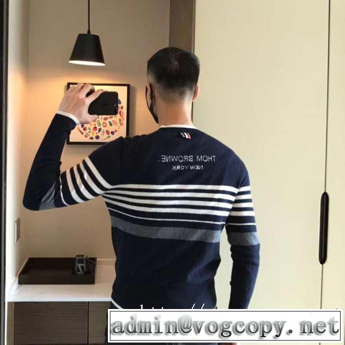 絶妙にマッチした大人向けトムブラウン メンズ ニットTHOM BROWNE 激安コピーニットセーター2019 AWコレクション人気