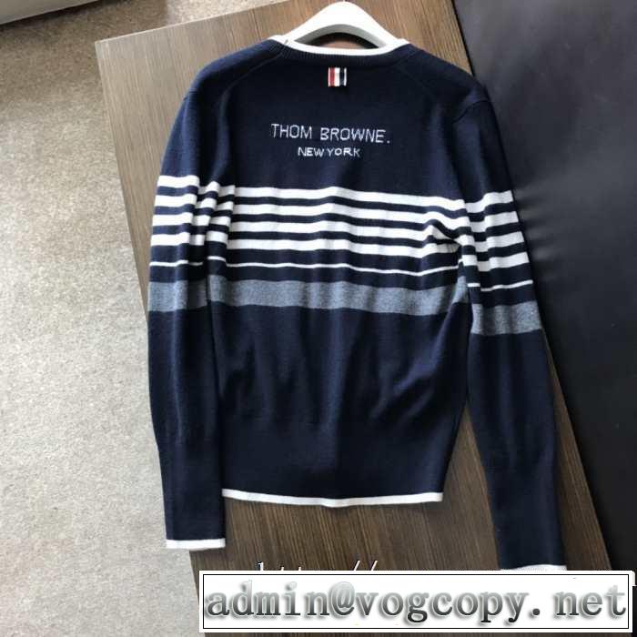 絶妙にマッチした大人向けトムブラウン メンズ ニットTHOM BROWNE 激安コピーニットセーター2019 AWコレクション人気