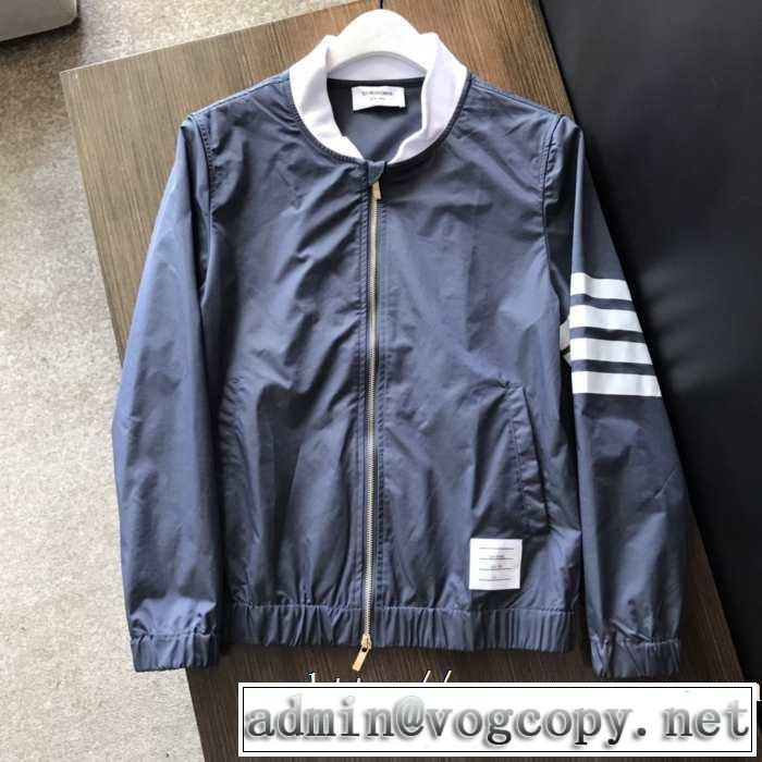 快適人気モデルトムブラウンコピージャケットTHOM BROWNEジップナイロンジャケット高品質4-BAR SWIM-TECH BOMBER