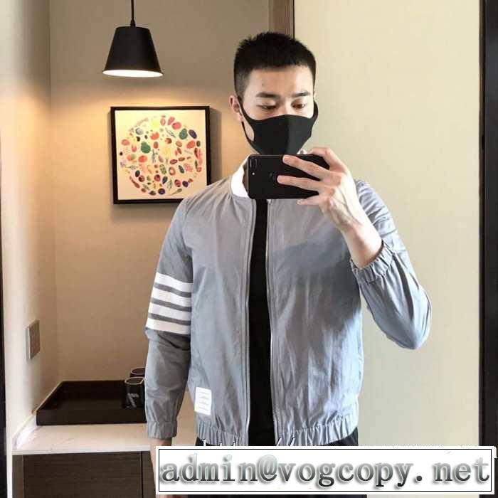 快適人気モデルトムブラウンコピージャケットTHOM BROWNEジップナイロンジャケット高品質4-BAR SWIM-TECH BOMBER