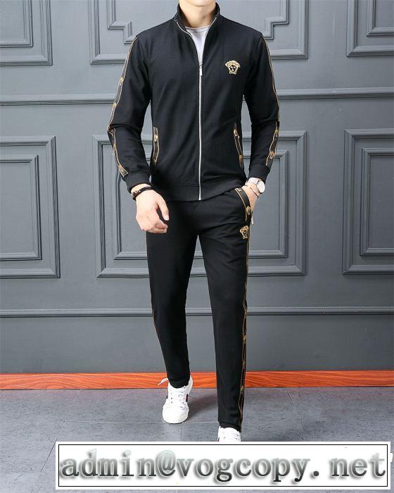 2019夏ファション新品 ヴェルサーチ馴染みやすいスタイル美品 VERSACE 上下セット2色可選