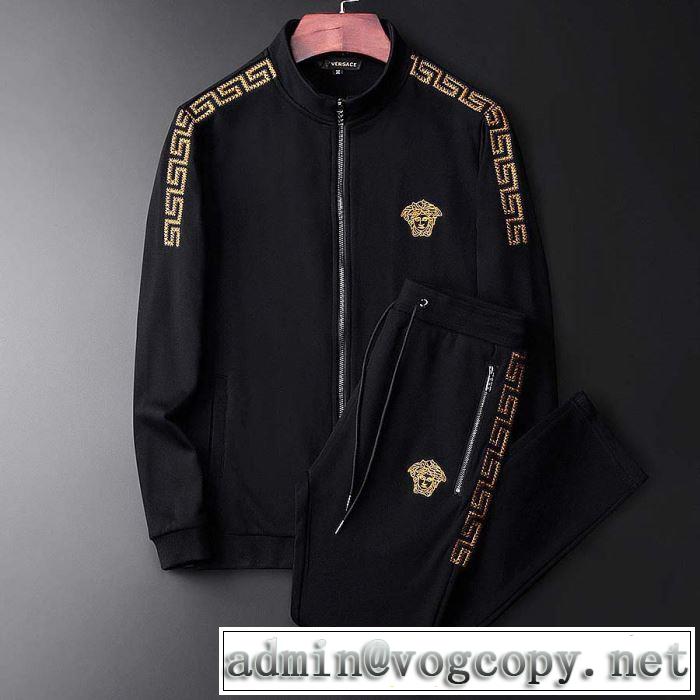 2019春夏も引き続き人気セール クラシカルな雰囲気 ヴェルサーチVERSACE 上下セット 2色可選