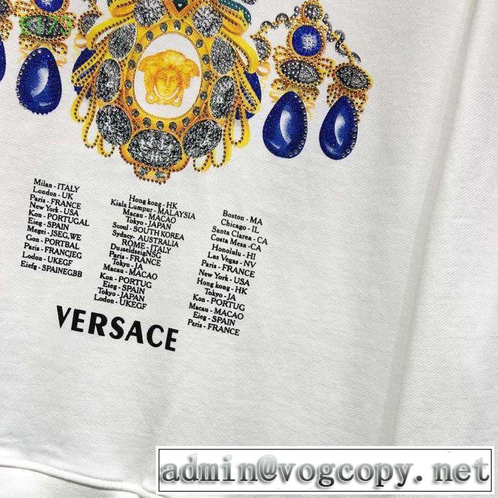 お洒落トレンド人気 2019春夏トレンドアイテム ヴェルサーチVERSACE プルオーバーパーカー 2色可選
