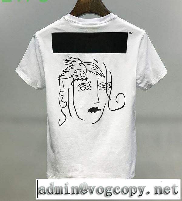 オフホワイト 2色可選 Off-White  半袖/Tシャツストリート系に大人気 デザインお洒落