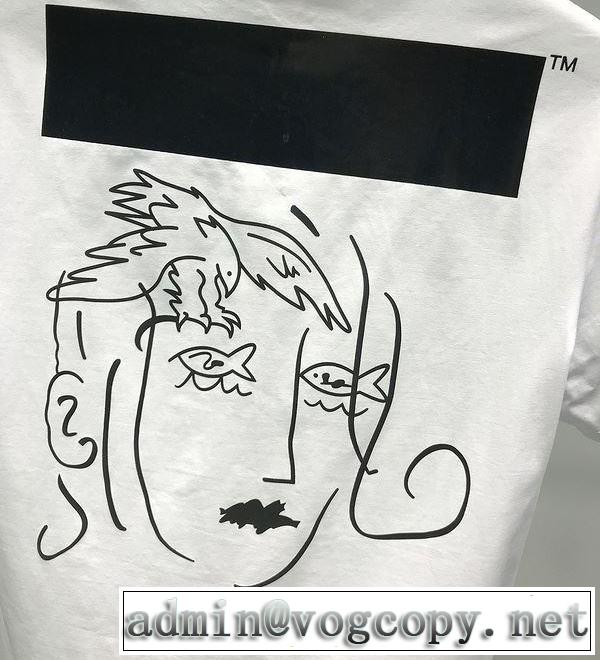 オフホワイト 2色可選 Off-White  半袖/Tシャツストリート系に大人気 デザインお洒落