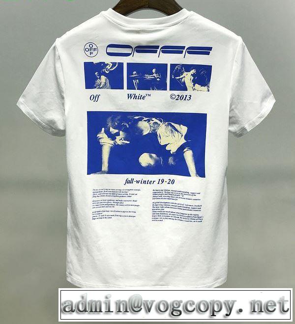 2色可選 2020SS人気 Off-White人気は今季も健在 オフホワイト 半袖/Tシャツ ストリート界隈でも人気