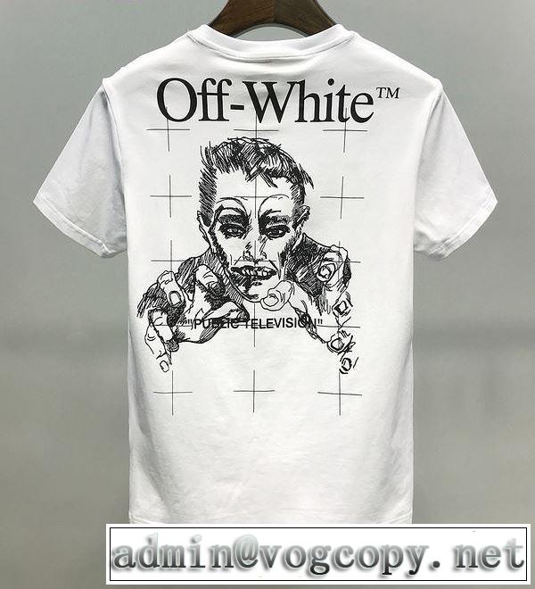 20SS☆送料込 2色可選 十分上品 半袖/Tシャツ 上品に着こなせ Off-White オフホワイト