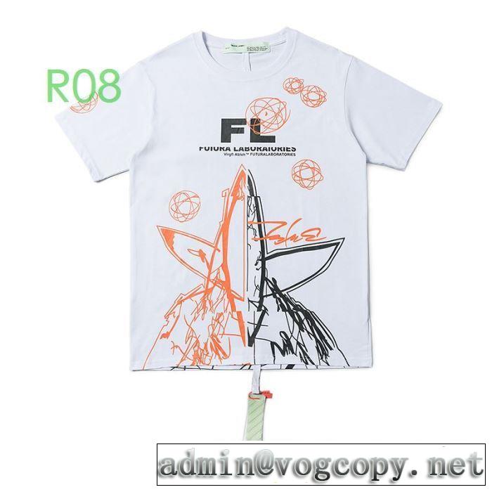 2色可選20SS☆送料込 Off-Whiteおしゃれ刷新に役立つ オフホワイト 半袖/Tシャツ 2年以上連続１位獲得