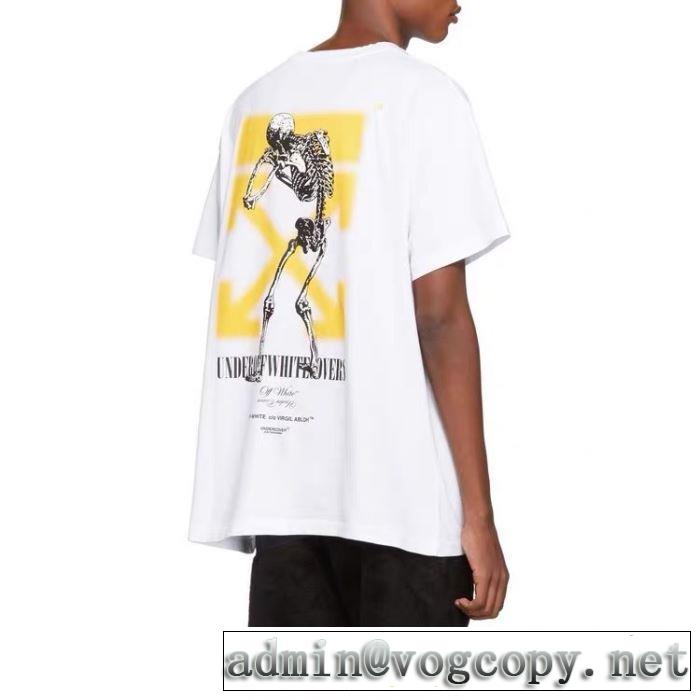 20SSトレンド 2色可選 Off-White エレガントな雰囲気 オフホワイト 半袖/Tシャツ 程よい最新作