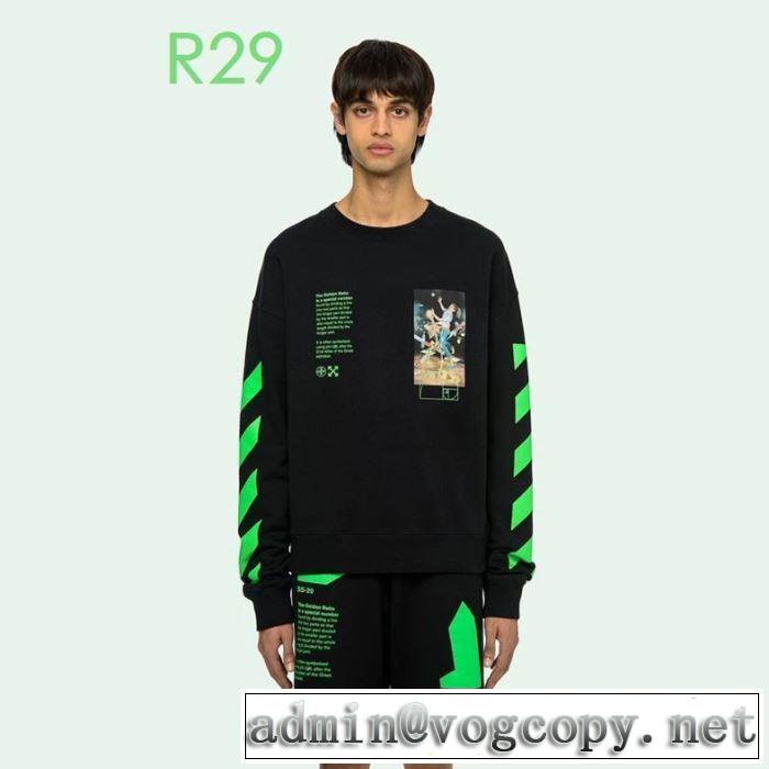 2色可選20新作です Off-White オフホワイト プルオーバーパーカー 通勤通学どちらでも使え