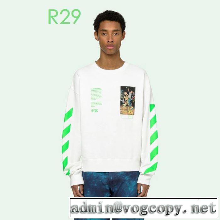 2色可選20新作です Off-White オフホワイト プルオーバーパーカー 通勤通学どちらでも使え